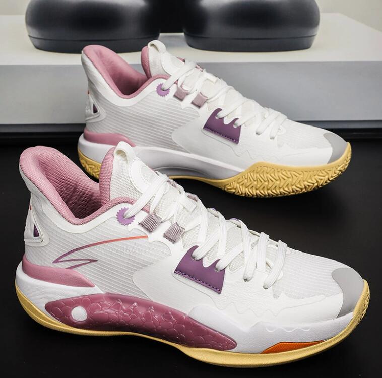 Men's Basketball Shoes for Spring and Autumn Breathable Anti-Slip Durable Shock-Absorbing Suitable for Concrete Courts Ideal for Beginners Elemen