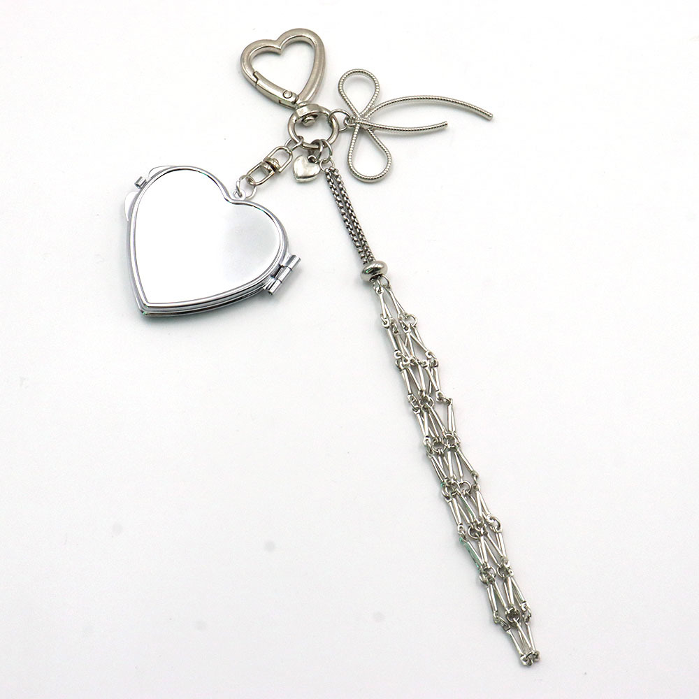 2026 Free Shipping New Women's Fashion Lipstick Storage Small Mirror Key chain Design Sense Practical Bag Charm