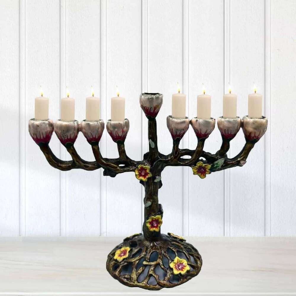 9 Branch Menorah Candelabrum Stand Religious Home Candelabra Tabletop Birthday Candlestick Hanukkah Candle Holder Y260131
