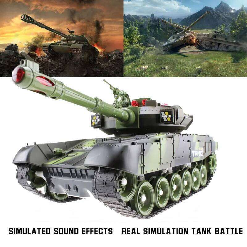 55/44/33CM Rc Tank Military War Tanks Electric Car Remote Control Simulation Shooting Radio-Controlled Crawler Toys for Boys Y260131