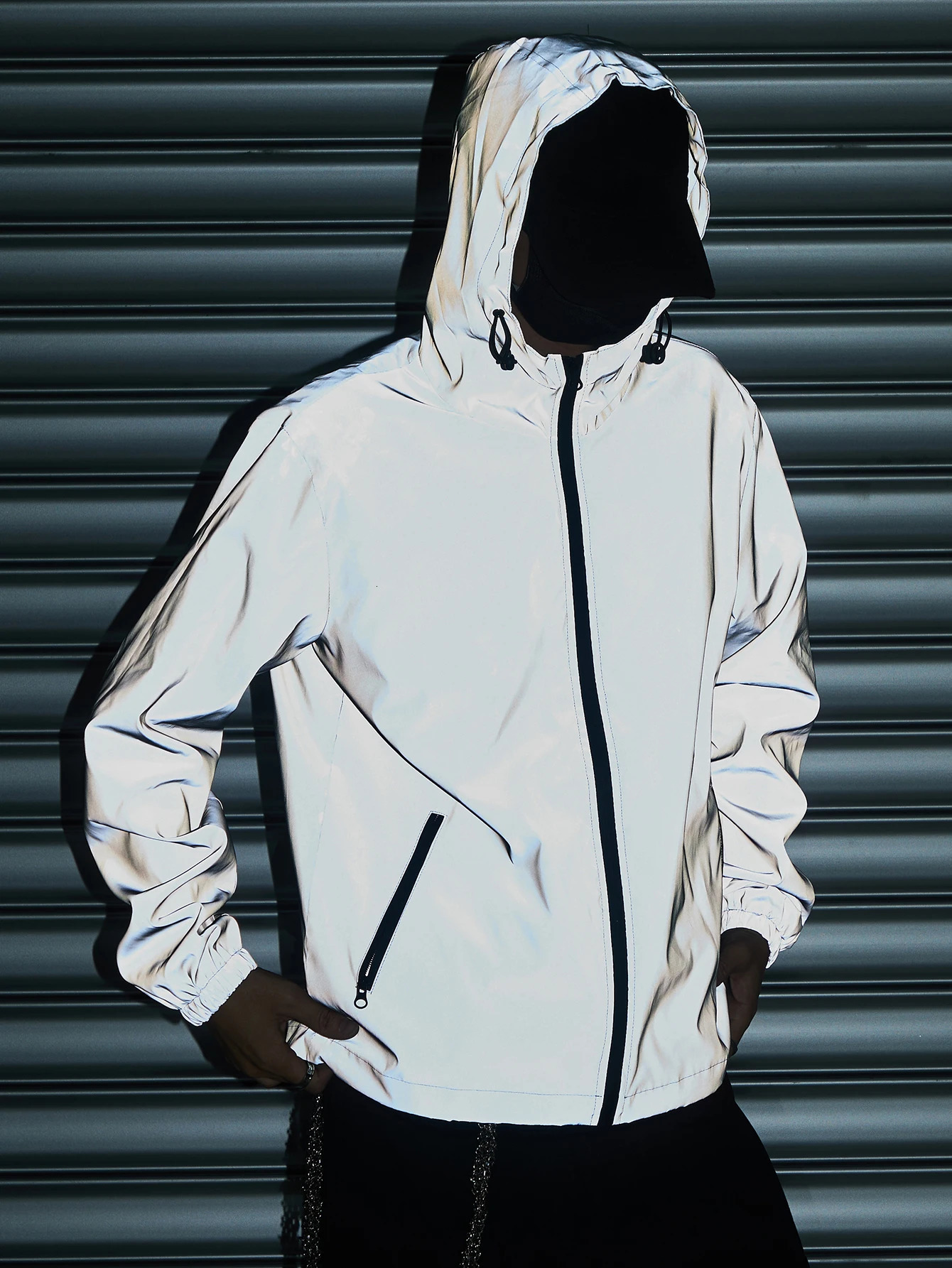 Night Reflective Clothes Spring Mens Hooded Jacket Outdoor Run Casual Windproof Coat Couples Hip-hop Streetwear S-5XL 260122 - view 3