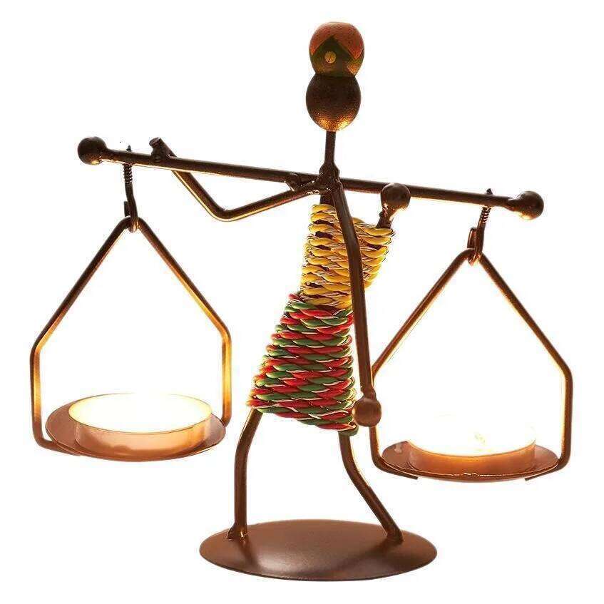 Light Luxury Table Decoration Iron Home Romantic Candlelight Dinner Metal Candle Holder Knick-knack Props Y260131