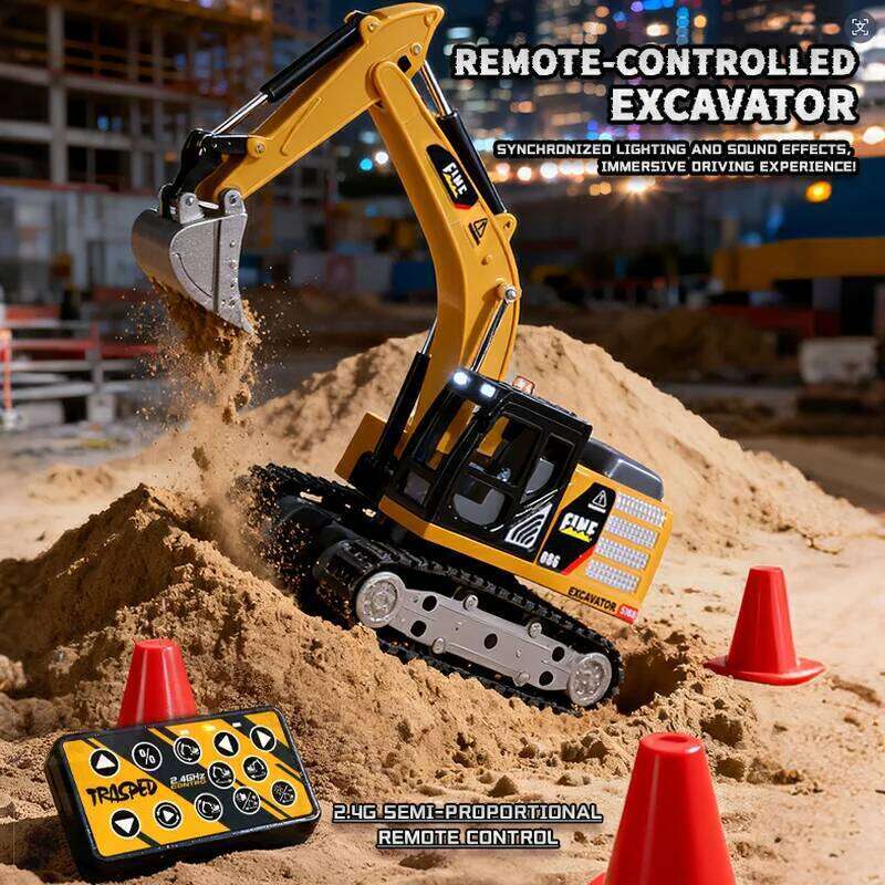 New 1/64 Desktop Control Engineering Vehicle Series 2.4g Rc Decompression Toy Boy Excavator Mini Remote Y260131
