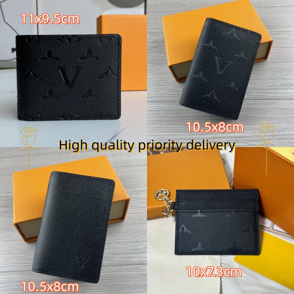 10A Christmas Top luxury gift Designer Wallet men women Card Holder Leather V7 couple Purse Key Ring Credit Cards Bag Travel Documents Passport box card V7
