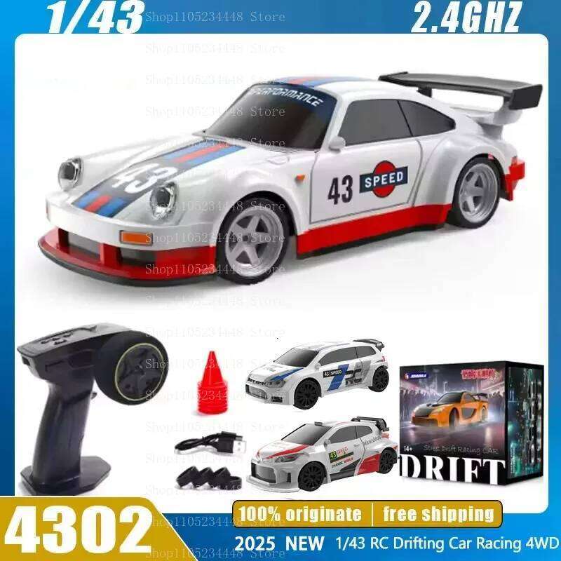 1/43 Mini Remote Control 2.4GHz 4WD Full Proportional High Speed Fast Drift Cars Racing Tires Hobby RC Car Toy Model Gift Y260131