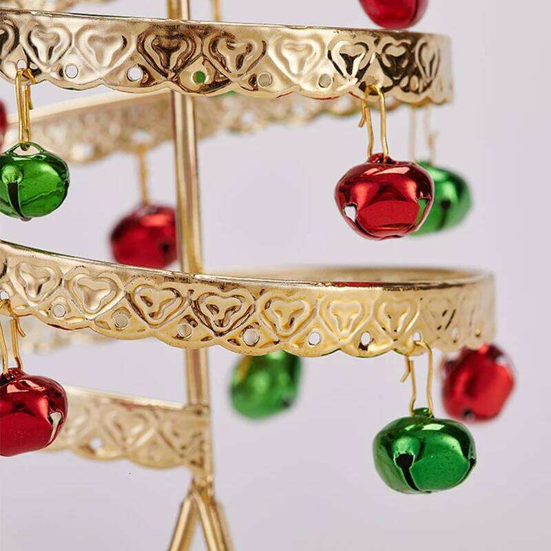 Iron Lace Tree Mini With Bell Star Desktop Ornament New Year Christmas Eve Gift Celebrate Party Xmas 2026 Y260131
