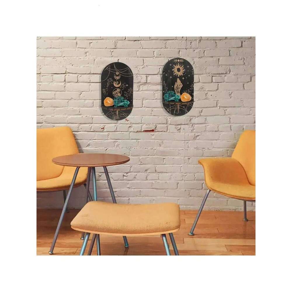 2pcs/set Black Wall Candlestick Crystal Display Bohemian Hand Stand Hanging Room Decoration Y260131