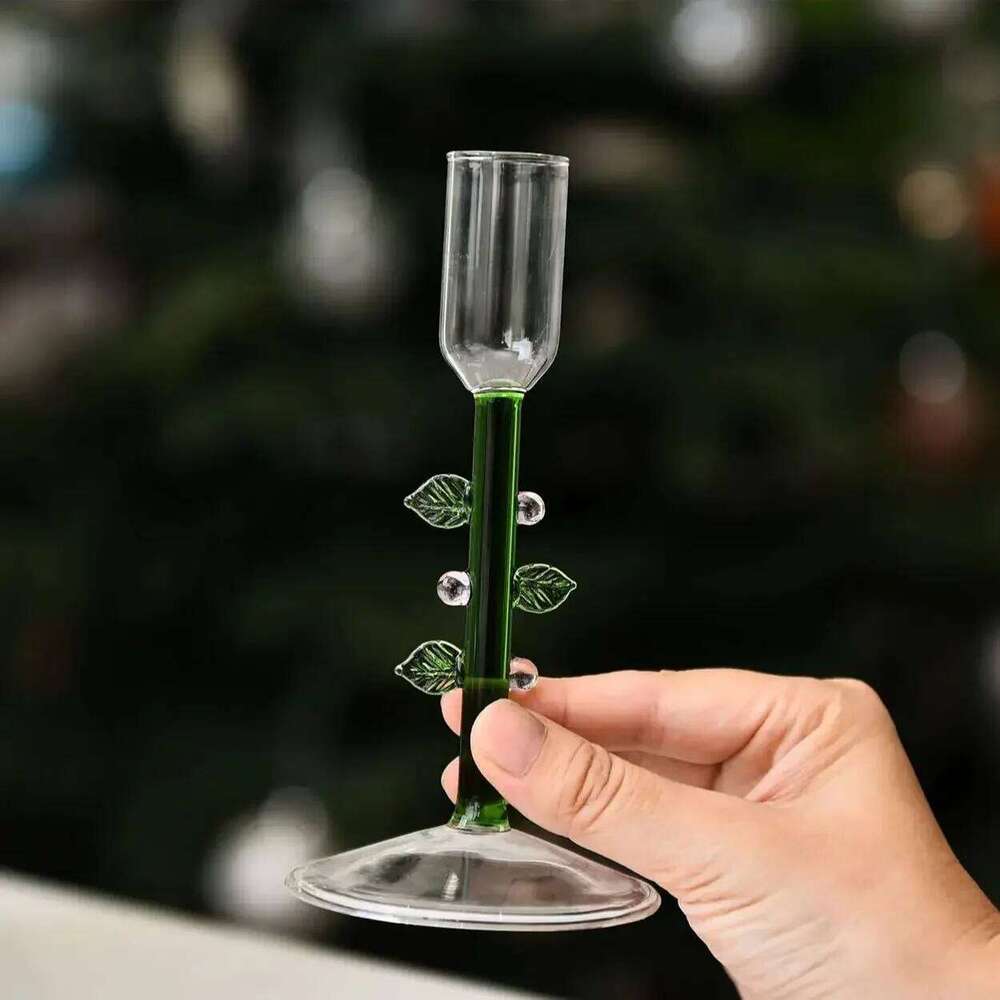 Nordic Christmas Trees Stick Holder Tabletop Glass Borosilicate Candle Holders for Party Birthday Home Decor Y260131