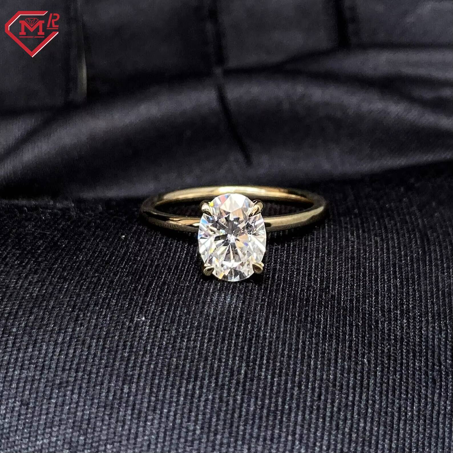 Lab Created Diamond Ring Engagement Wedding Jewelry S925 D-VVS1 Oval Cut Lab Grown Diamond Ring