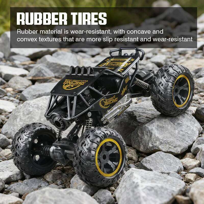 2.4g Remote Control Alloy Off-Road Climbing Car with Lights, Spray, Large Wheels, Rechargeable Children's Toy Car, Cross-Border Gift Y260131