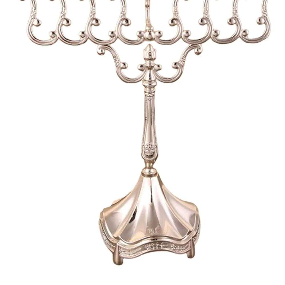 9 Branches Holder Tabletop Candelabrum Candle Stands Hanukkah Menorah for Christmas Party Wedding Home Decor Gift Y260131