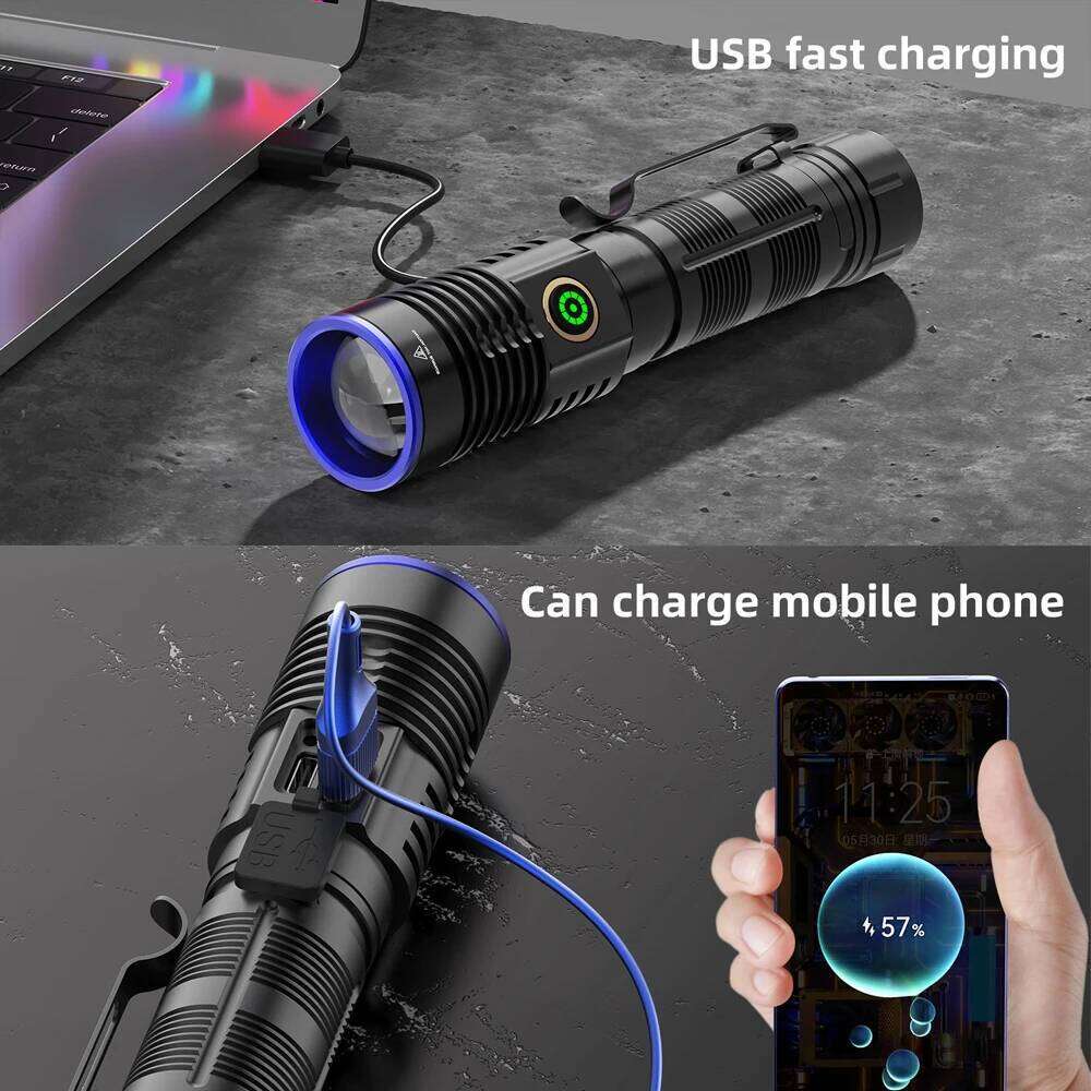 30W Powerful Zoomable LED USB Rechargeable Light Super Long-Shot Flashlight Tactical Lantern Hand Lamp For Camping H260131