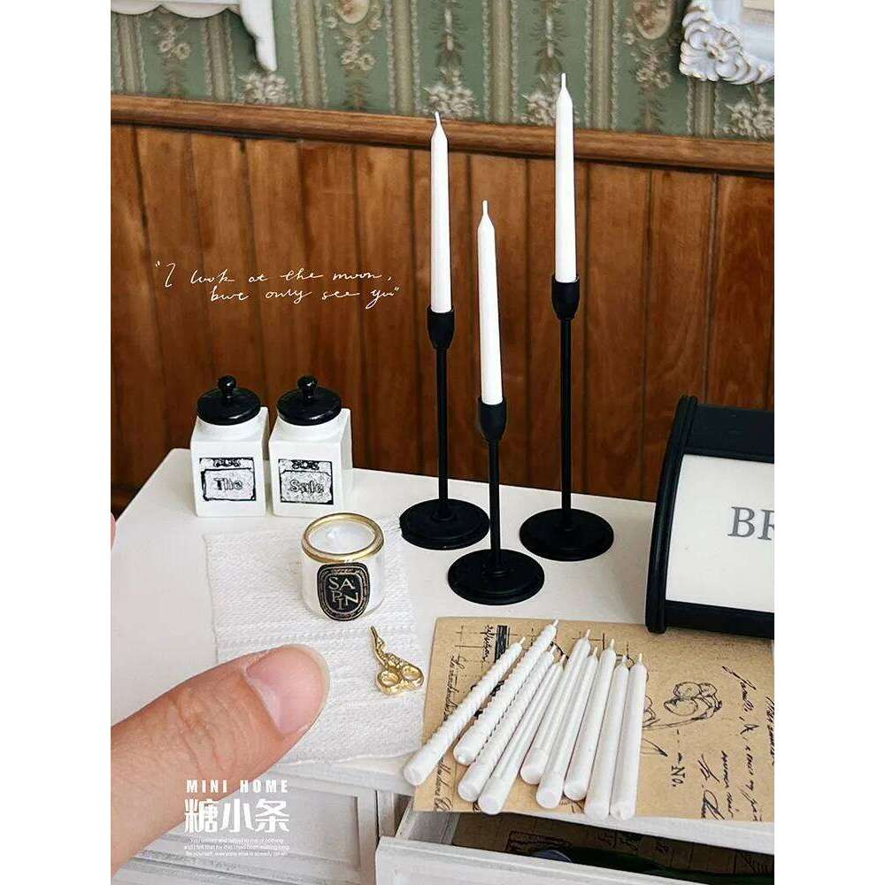 1/6 Doll House Model Furniture Accessories Simulated Metal Candlestick Candle Bjd Ob11 Gsc Blyth Soldier Lol Miniatures Light Y260131