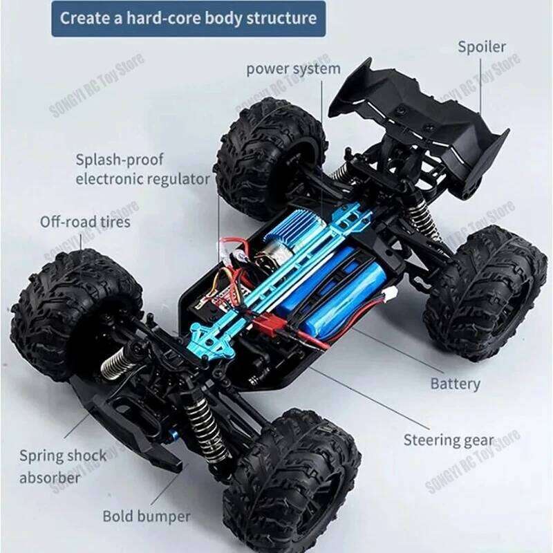 50 or 80KM/H Rc Cars 1/16 Off Drift Road 4WD with LED 2.4G Waterproof Remote Control Monster Truck for Adults and Kids Toy Gift Y260131