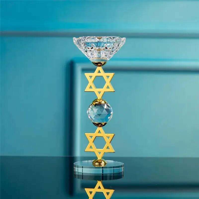 Hexagram Crystal Candle Holder Sacred Geometry Altar Stand for Meditation Yoga Healing Witchcraft Decor Y260131
