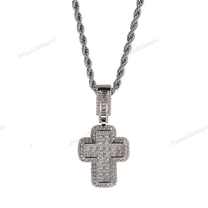 Custom Handmade Moissanite Cross Pendant Iced Out S925 Silver Men Hip Hop Pendant Ascher Cross Design Pendant at Wholesale Price