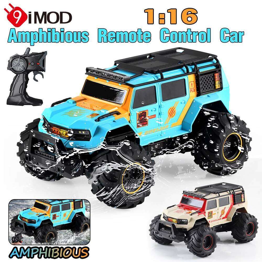 9IMOD 1/16 RC Amphibious Stunt 2.4G 4WD Police Car Waterproof Climbing Off-road Vehicle Cool Lights Dynamic Music Y260131