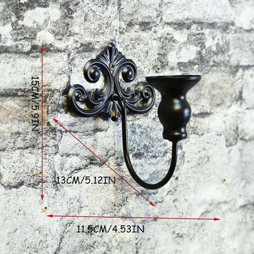 Hanging Metal Candlestick Wall Lamp Scented Decoration Gold Black Holder Home Bar Outdoor Candle Lantern Y260131