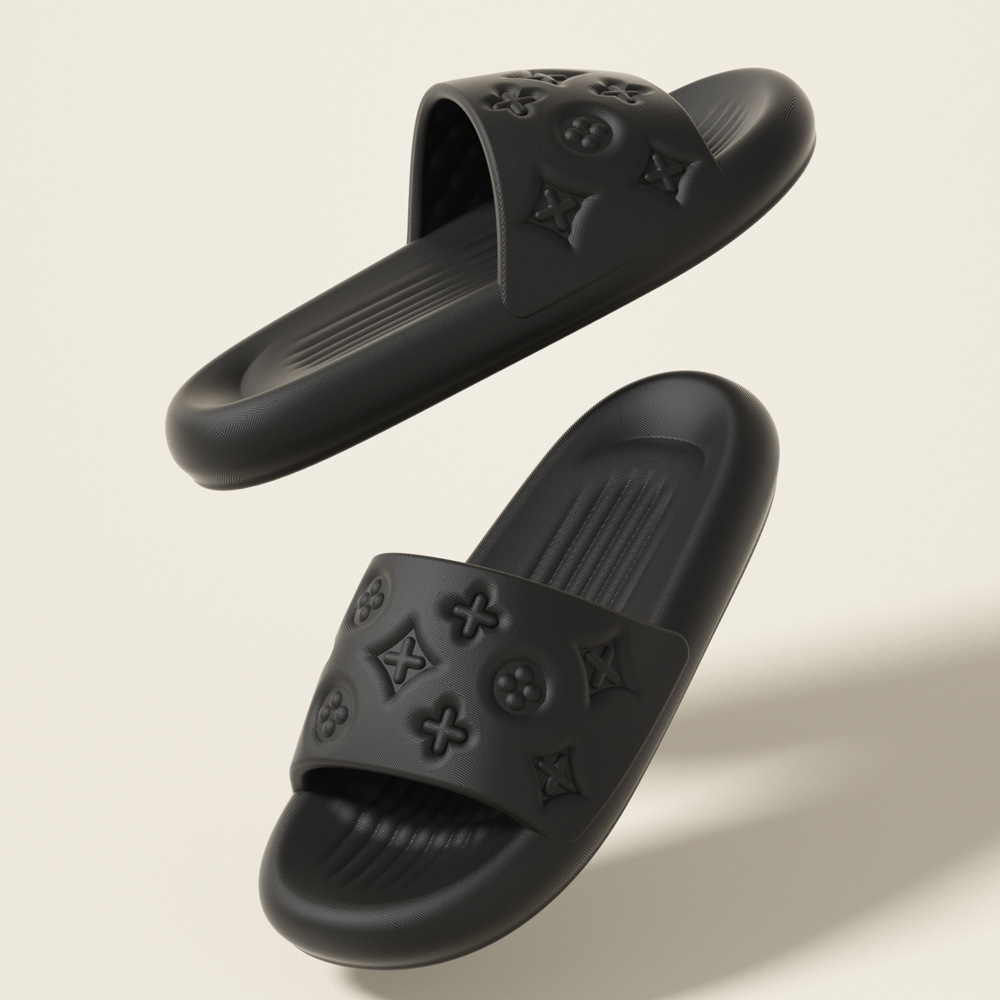 2026s summer ultra soft comfortable home and bathroom flat slippers couple printed sandals for women men anti slip fluorescent green free shipping hot