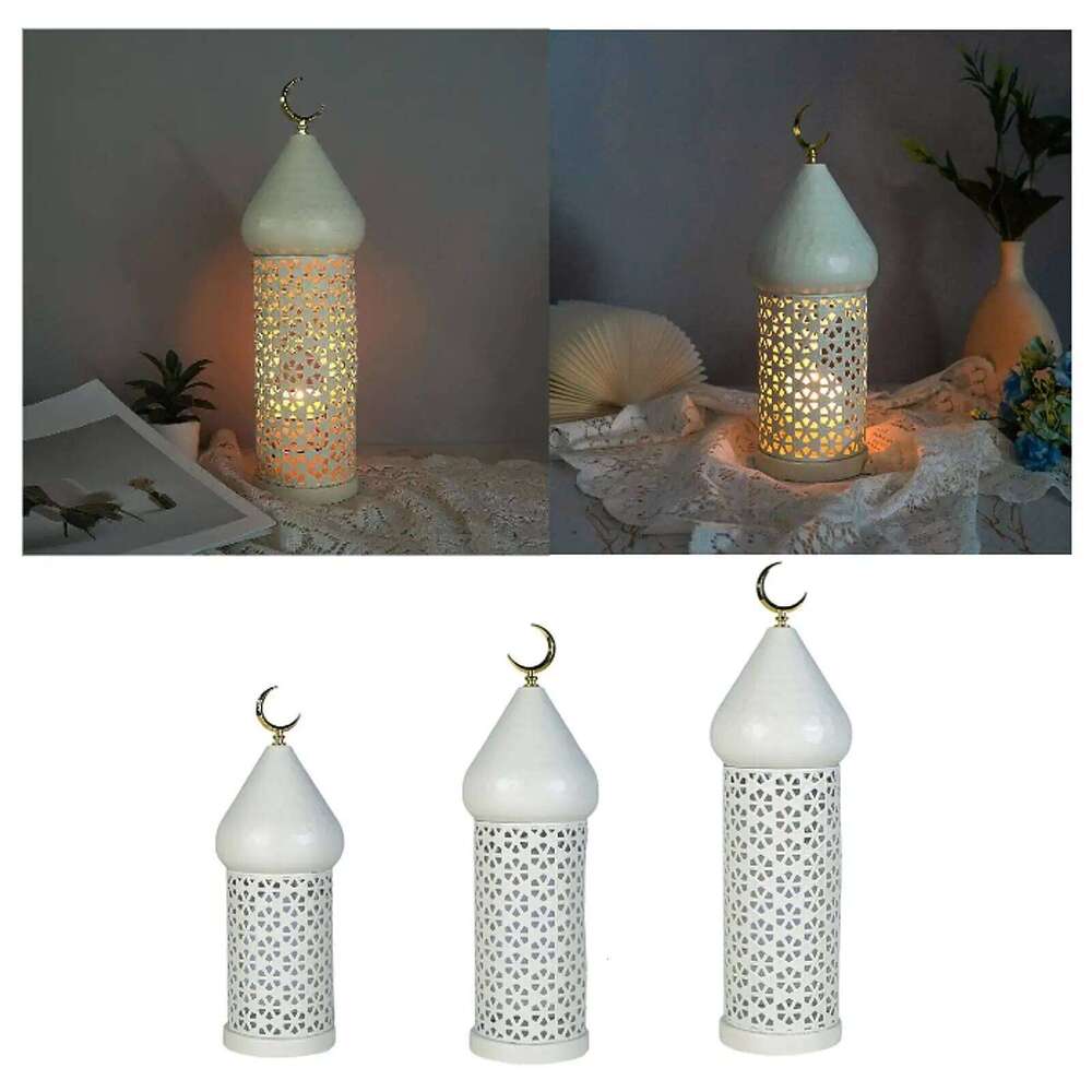 Decorative Candle Holder Ramadan Decoration Metal for Living Room Shelf Desk Y260131