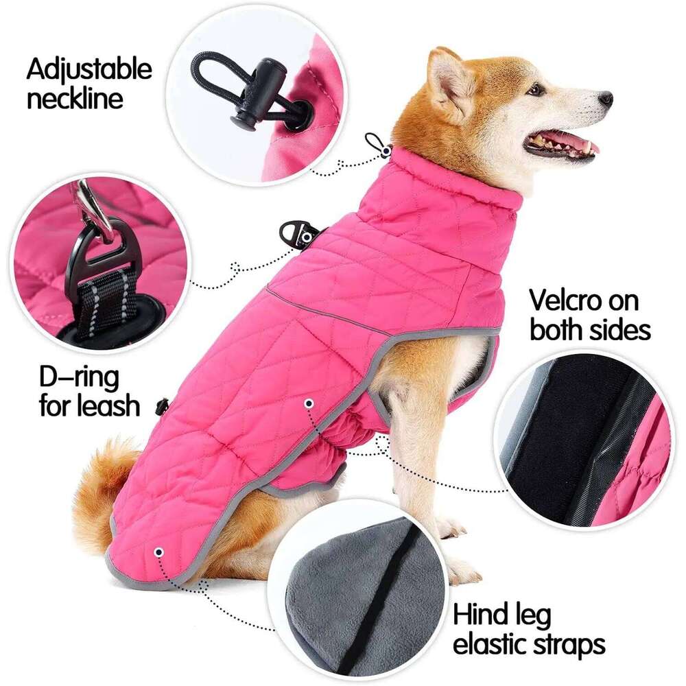 Famous brand Waterproof Winter Reflective Dog Jacket with D Ring Warm Coats for Small Medium Large Dogs Clothes Hiking Coat pupakaIK