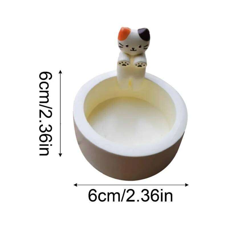 Cartoon Cat Tea Light Candle Holder Office Home Desktop Decorative Ornaments Cute Candlestick Craft Decoration Y260131