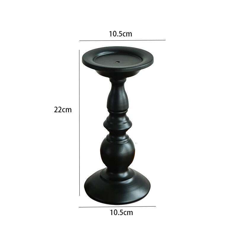 1 Piece: Simple Retro Black Iron Candle Dinner Dining Table Holder Romantic Decoration Y260131