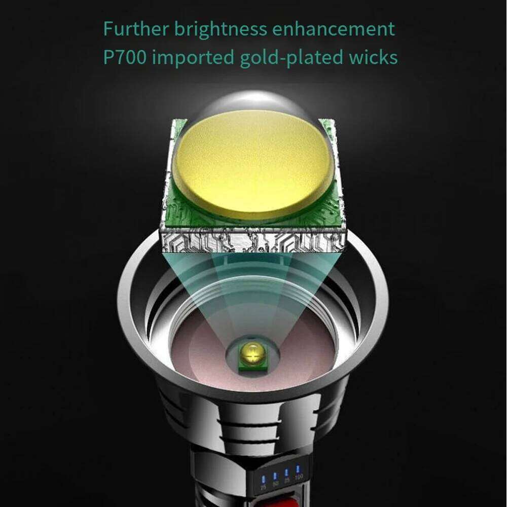 LED Power Display Built in Battery Outdoor Long Range Waterproof USB Charging Strong Light Flashlight H260131