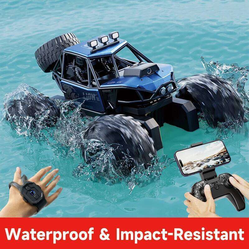 Amphibious Rock rocker Crawler RC Car with Camera, 4WD, 50min Runtime, IPX7 Waterproof, Gesture & APP Control, Off-Road Drift Y260131