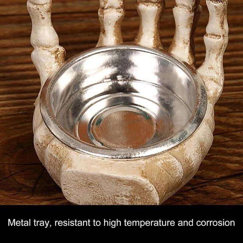 Candlestick Ornaments Resin Skull Halloween Desktop Porch Decoration Gifts Candle Holders Decor for Table Y260131