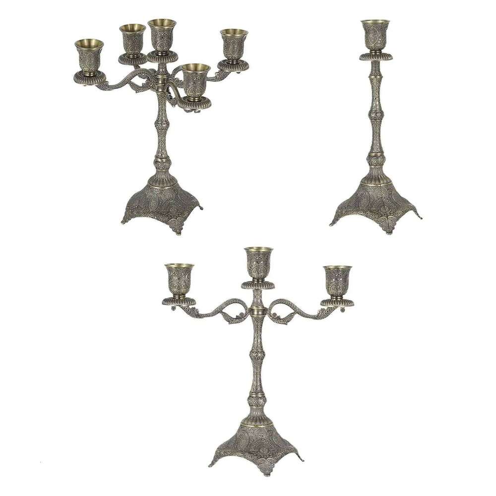 Tapered Candle Holder Candelabrum Home Ornament Zinc Alloy Table Candlestick for Anniversary Housewarming New Year Dinner Y260131