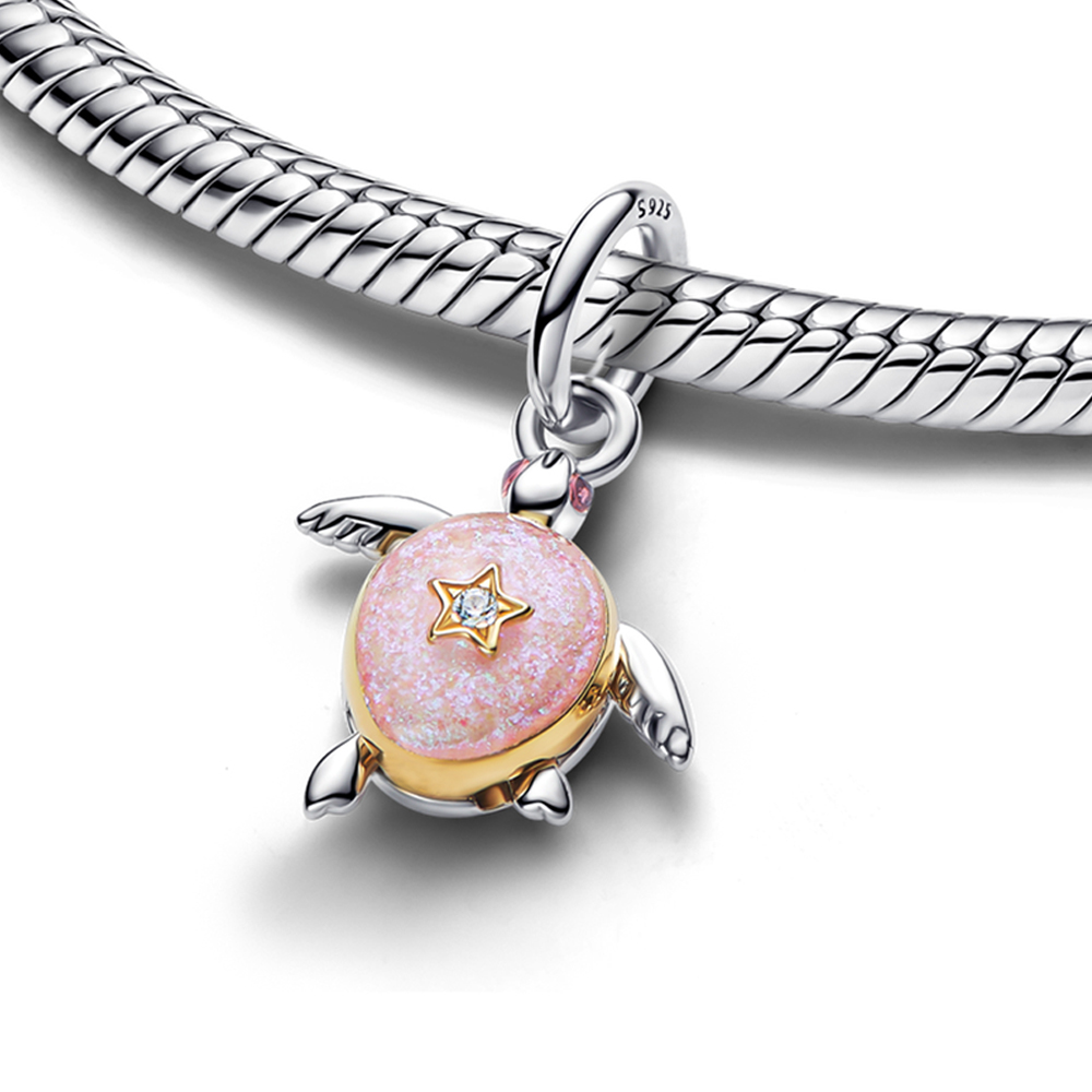 FewDook Splittable Butterfly Horse Elephant Sea Turtle Seal Charm Fit Pan Bracelets and Necklaces Fashion DIY Animal Series Jewelry Gifts Hot Sale