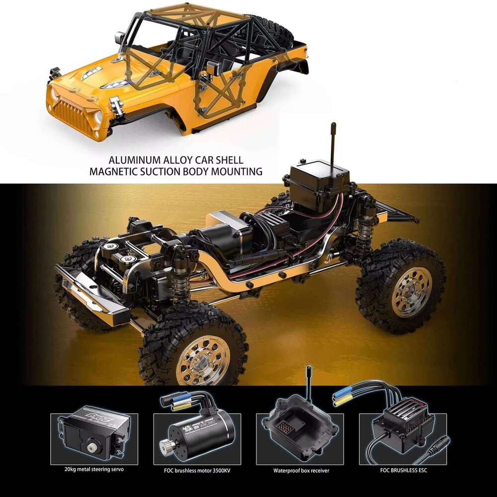 MJX Hyper Go H12Y+ 1/12 4WD RC Car Professional Off-Road Racing 12km/H Sensored Brushless Motor 2.4G Remote Control Cars Truck Y260131