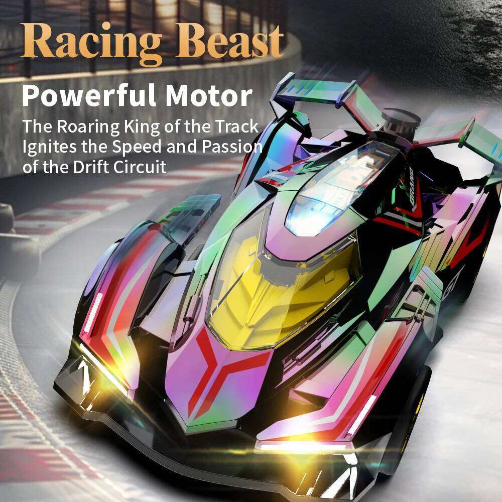 JJRC 2.4G RC Racing Drift Car Dazzing With Lights Spray Model Kids Toys 4WD Remote Control High Speed Vehicle Boy Birthday Gift Y260131