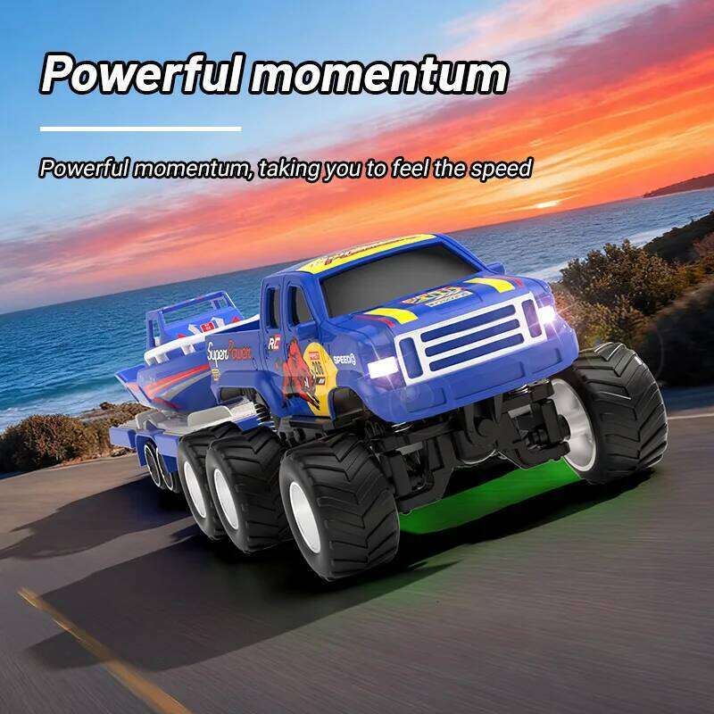 New Mini Alloy Six-Wheel Off-Road Remote Control Pickup Truck Toy Cool Light Automatic Demonstration Boy Christmas Gift Y260131