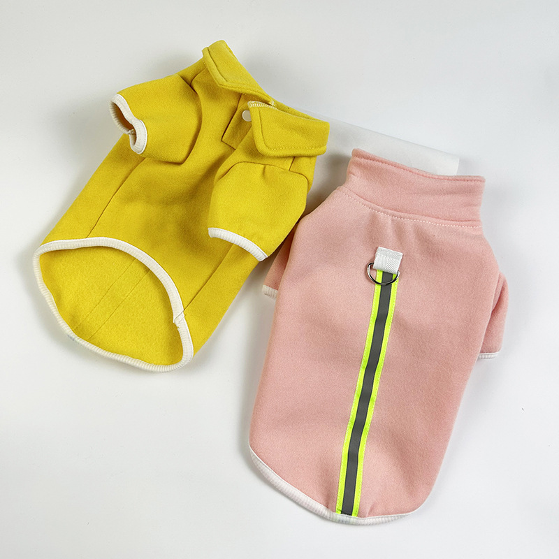 Winter Warm Dog Clothes for Small Breeds Teddy Bichon Cats Pet Outfits with Leash Fashionable Design