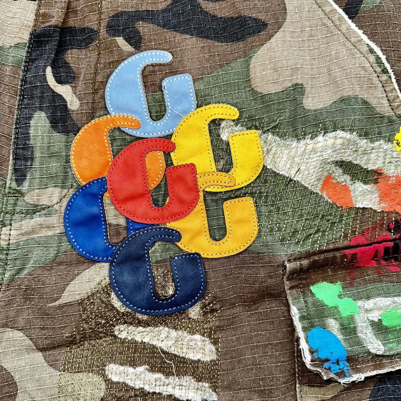 Retro Camouflage Cargo Denim Shorts Y2K Jeans Mens Pocket Embroidery Baggy Low Waist Over The Knee Pants Casual 260126