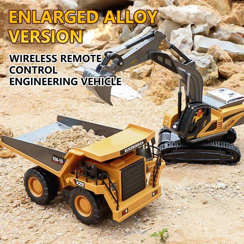 RC Excavator Dumper Car 2.4G Remote Control Engineering Vehicle Crawler Truck Bulldozer Toys for Boys Kids Christmas Gifts Y260131