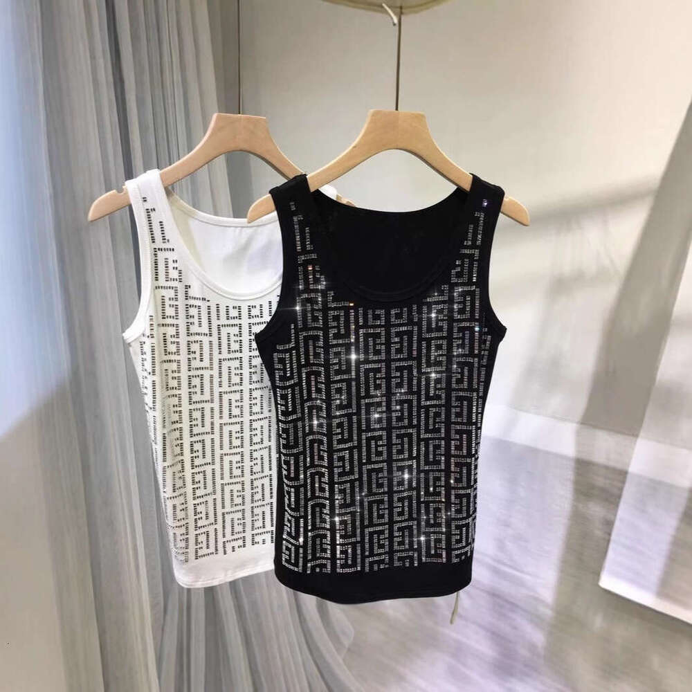 Summer slimming clearance special sale plus size women's clothing heavy rhinestone high elasticity vest