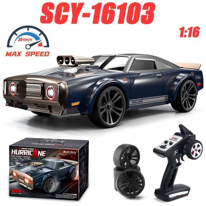 SCY 16303 1:16 High Speed RC Drift 4WD 35km/h 2.4G Remote Control American Muscle Toy Car Kids Gifts Y260131