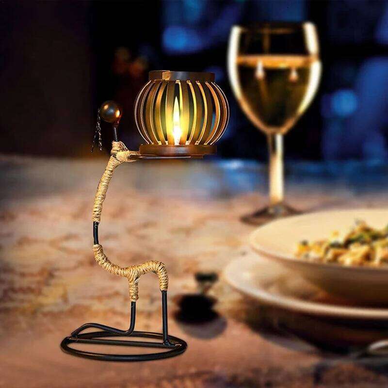 Ladies African Women Iron Candle Holder, Home Bar Table Decoration-New Y260131