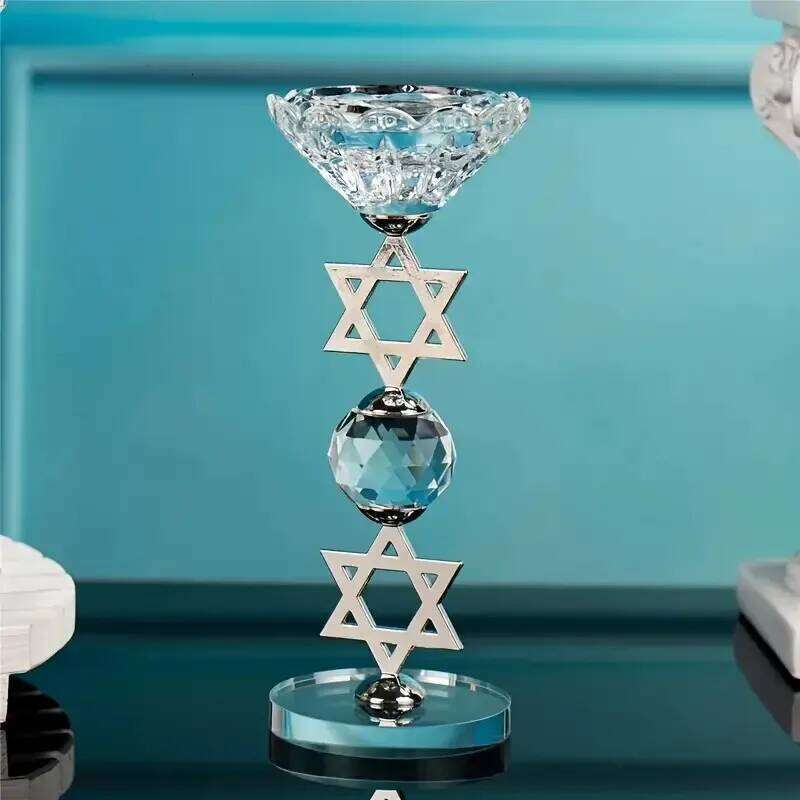 Hexagram Crystal Candle Holder Sacred Geometry Altar Stand for Meditation Yoga Healing Witchcraft Decor Y260131