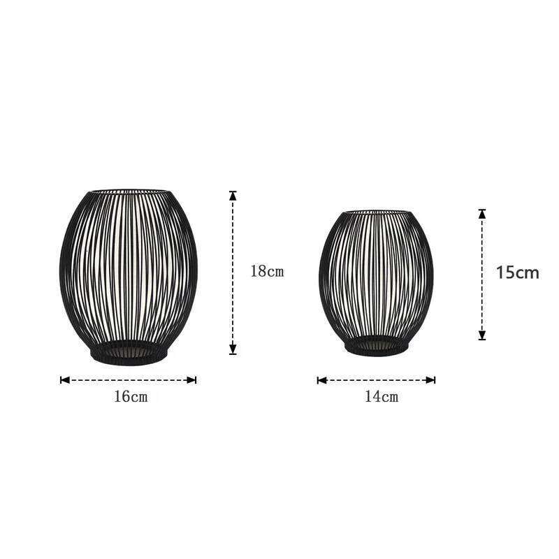 Black Lantern Vintage Iron Ornament Romantic Christmas Candle Holder Shooting Props Home Table Decoration Y260131