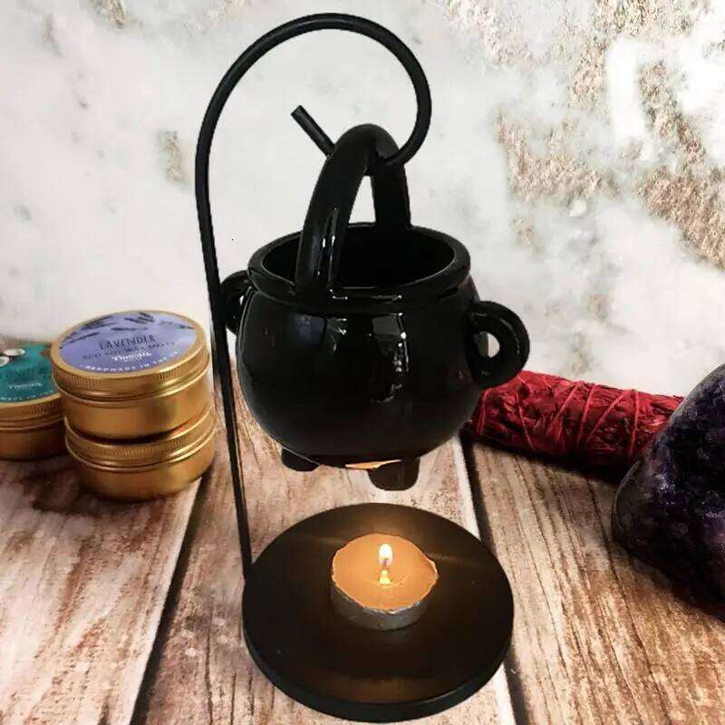 Hanging Cauldron Burner Witch Caldron Pot Candle Holder Smudging Incense Burning Essential Oil Diffuser for Home Decor Y260131