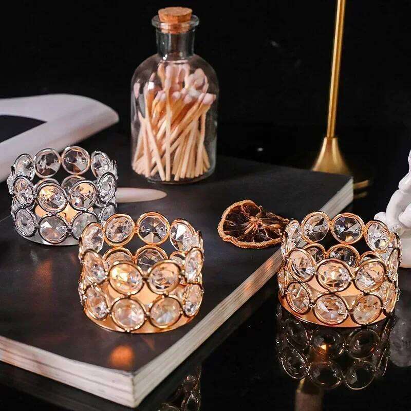 1/2PC Crystal Tealight Holders Glass Desktop Candle Holder Ornament Home Table Bedroom Wedding Party Decor Creative Gifts Y260131