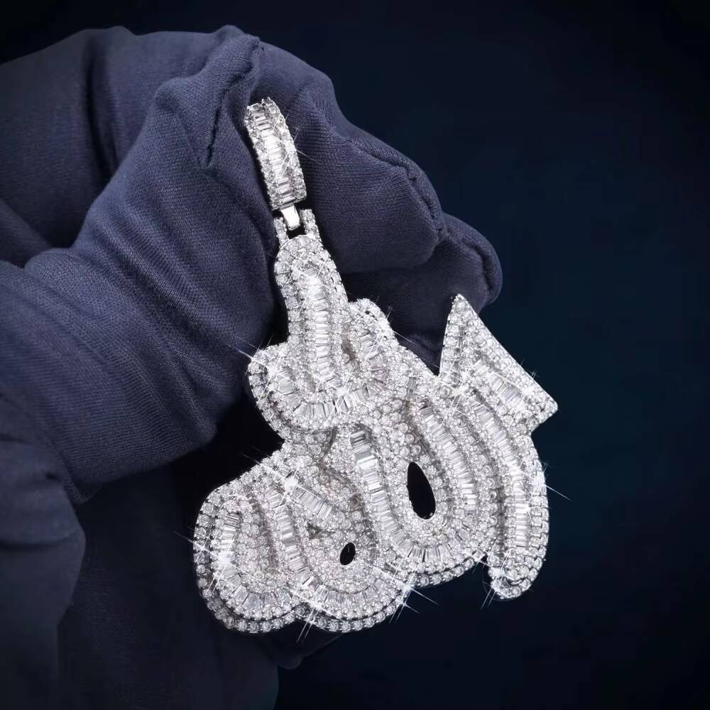 Gallerley Custom Jewelry D VVS Iced Out Hip-hop Style Claw Setting D VVS Moissanite Allah Pendant