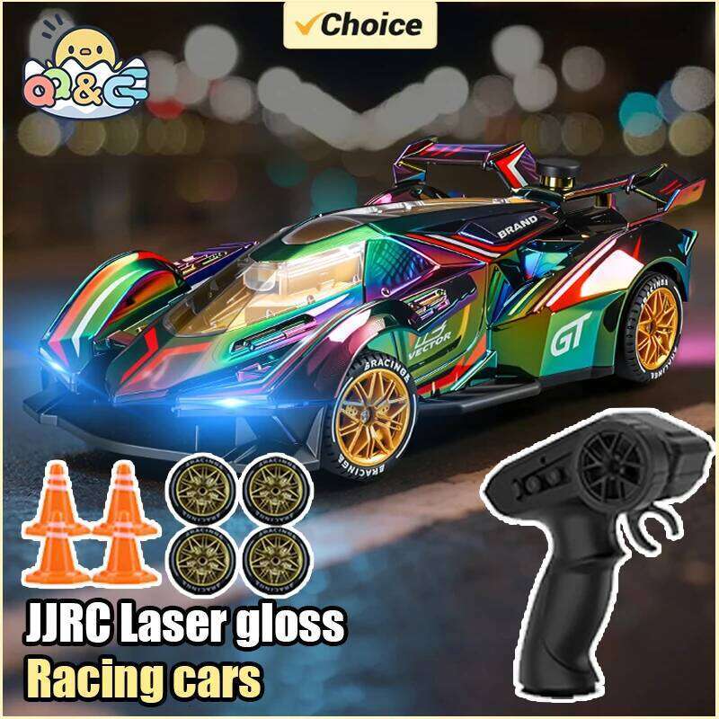 JJRC 2.4G RC Racing Drift Car Dazzing With Lights Spray Model Kids Toys 4WD Remote Control High Speed Vehicle Boy Birthday Gift Y260131