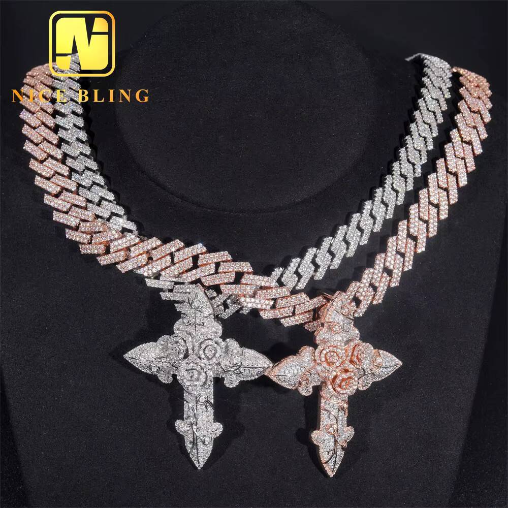 Beautiful Hip Hop Pendant Women Fine Jewelry 925 Sterling Silver VVS Moissanite Diamond Pendent