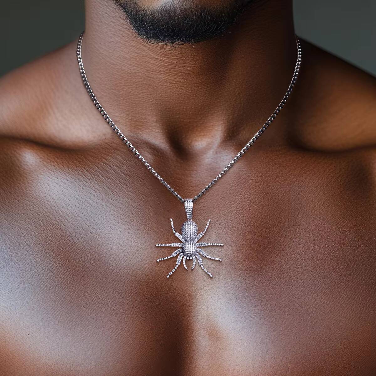 Hip Hop Mens Jewelry Bling Full Moissanite Spider Pendant Pass Diamond Tester 925 Silver VVS Custom Spider Charm Pendants