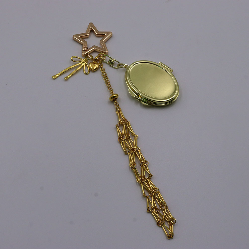 2026 Free Shipping New Women's Fashion Lipstick Storage Small Mirror Key chain Design Sense Practical Bag Charm